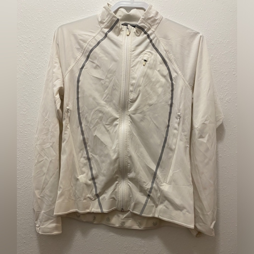 Athleta White Front Runner Reflective Athletic Ja… - image 3